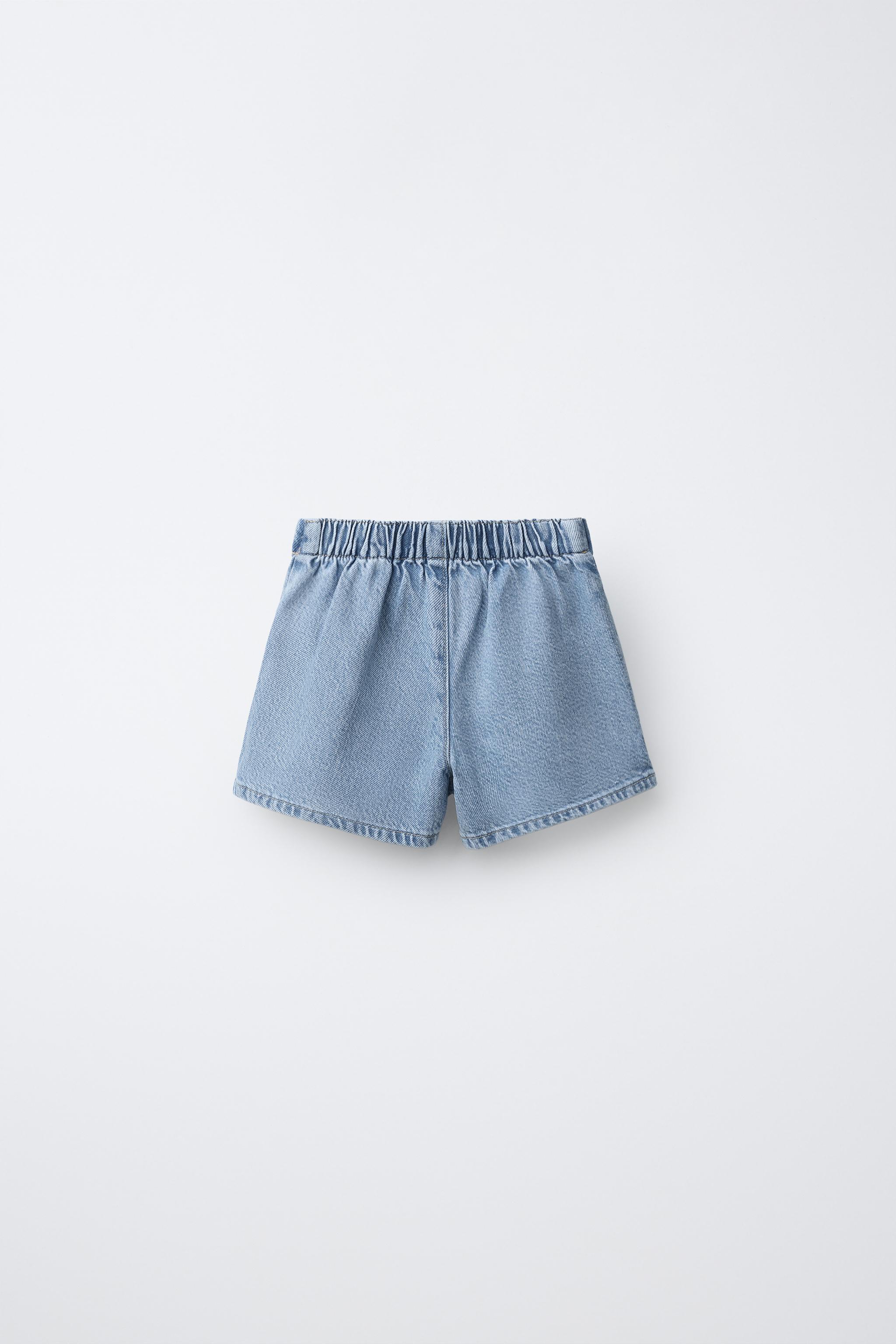 JUPE-SHORT EN JEAN AVEC NŒUDS